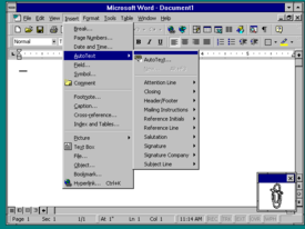  Word 97 running on Windows NT 3.51. Note that there is an Office Assistant (Clippy or Clippit) in the corner.